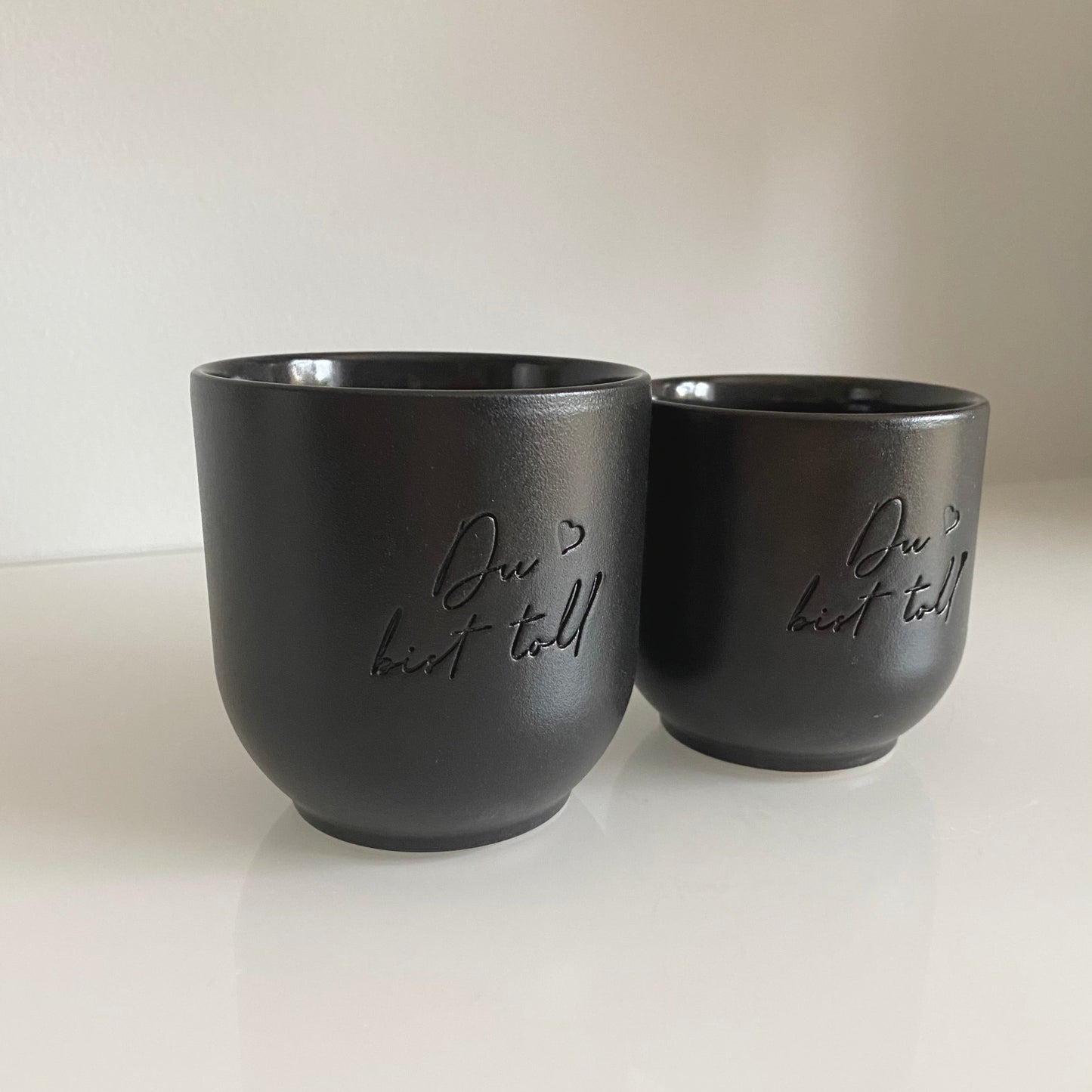 Keramik Becher „Du bist toll“ black groß (260ml)