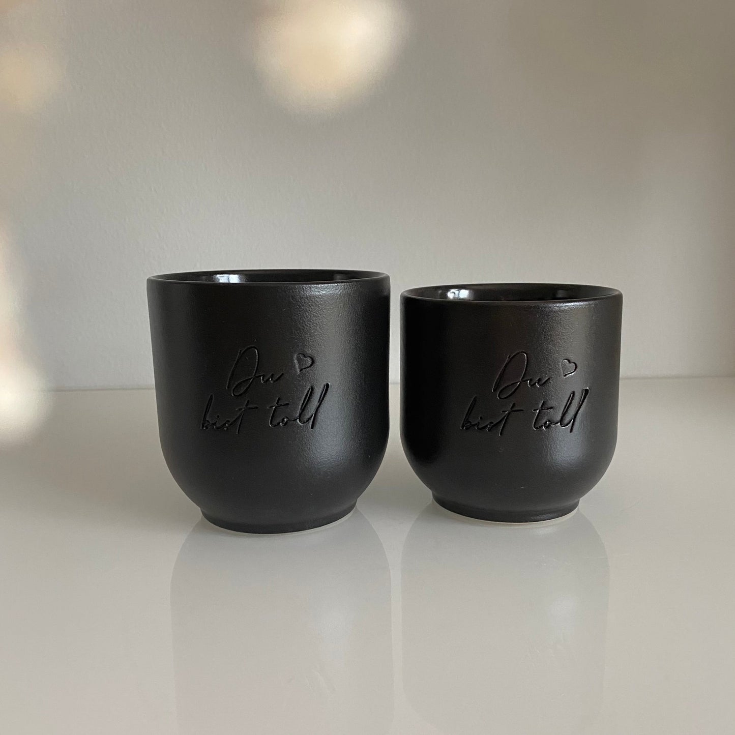 Keramik Becher „Du bist toll“ black groß (260ml)