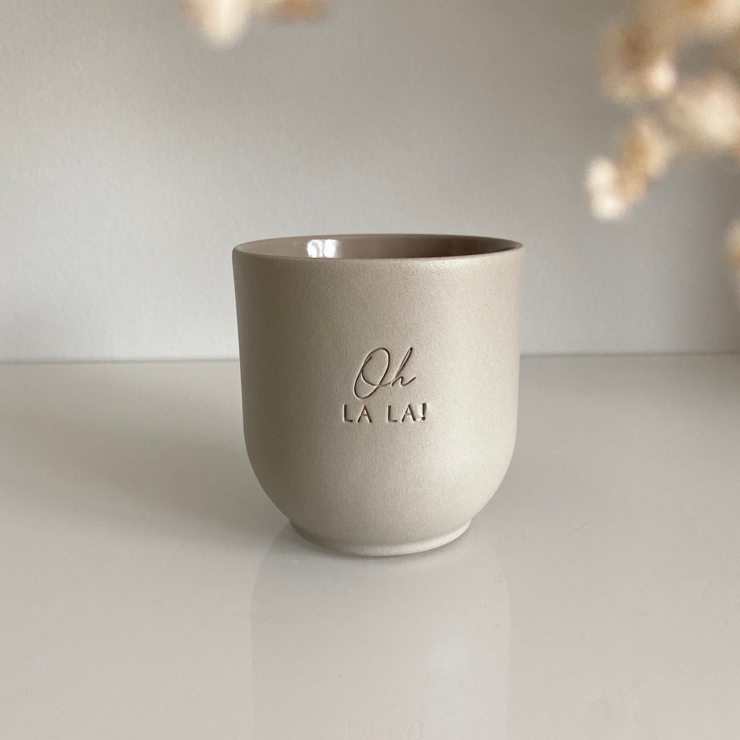 Keramik Becher „Oh la la“ groß (260ml)