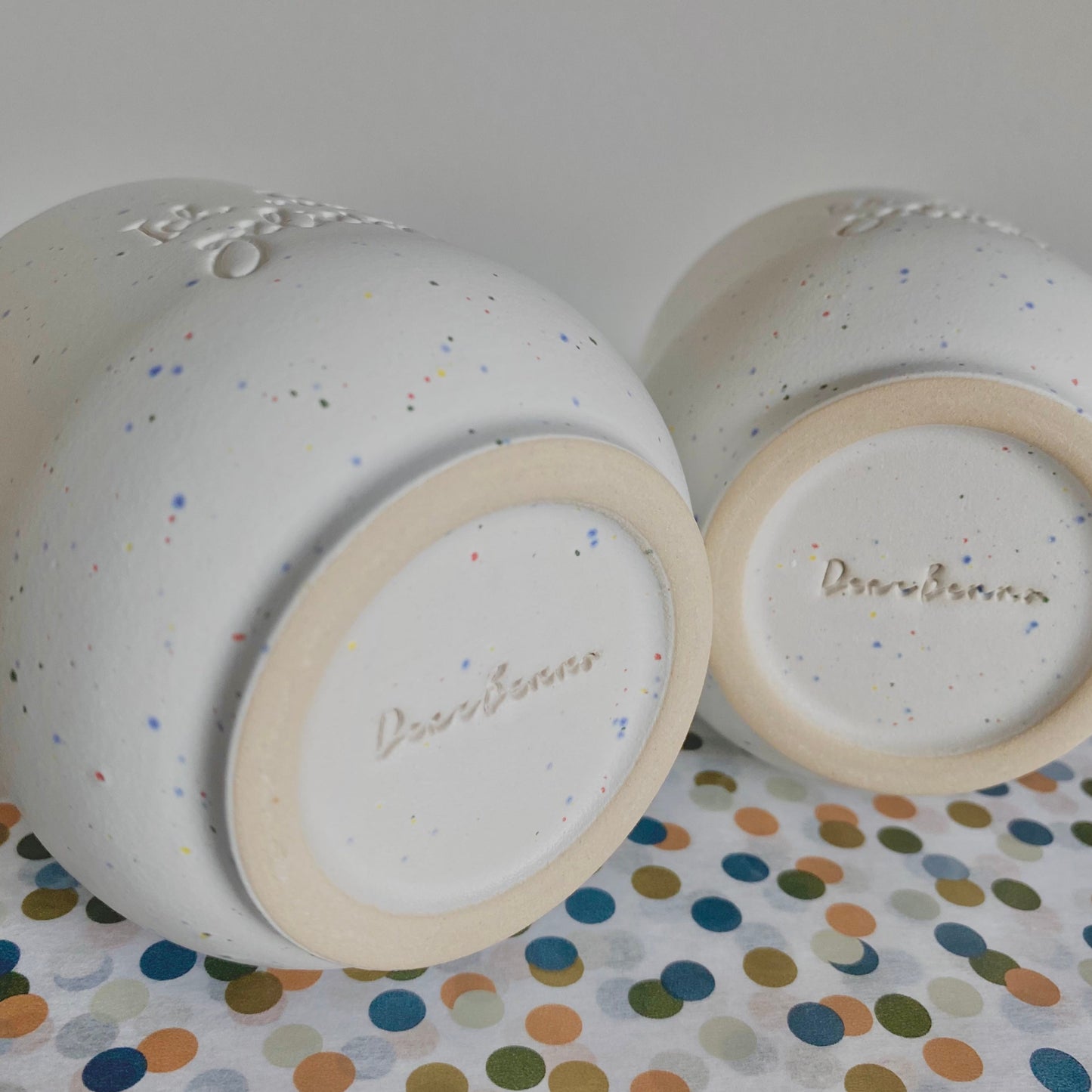Ceramic mug "I am loved" confetti/sage 200ml