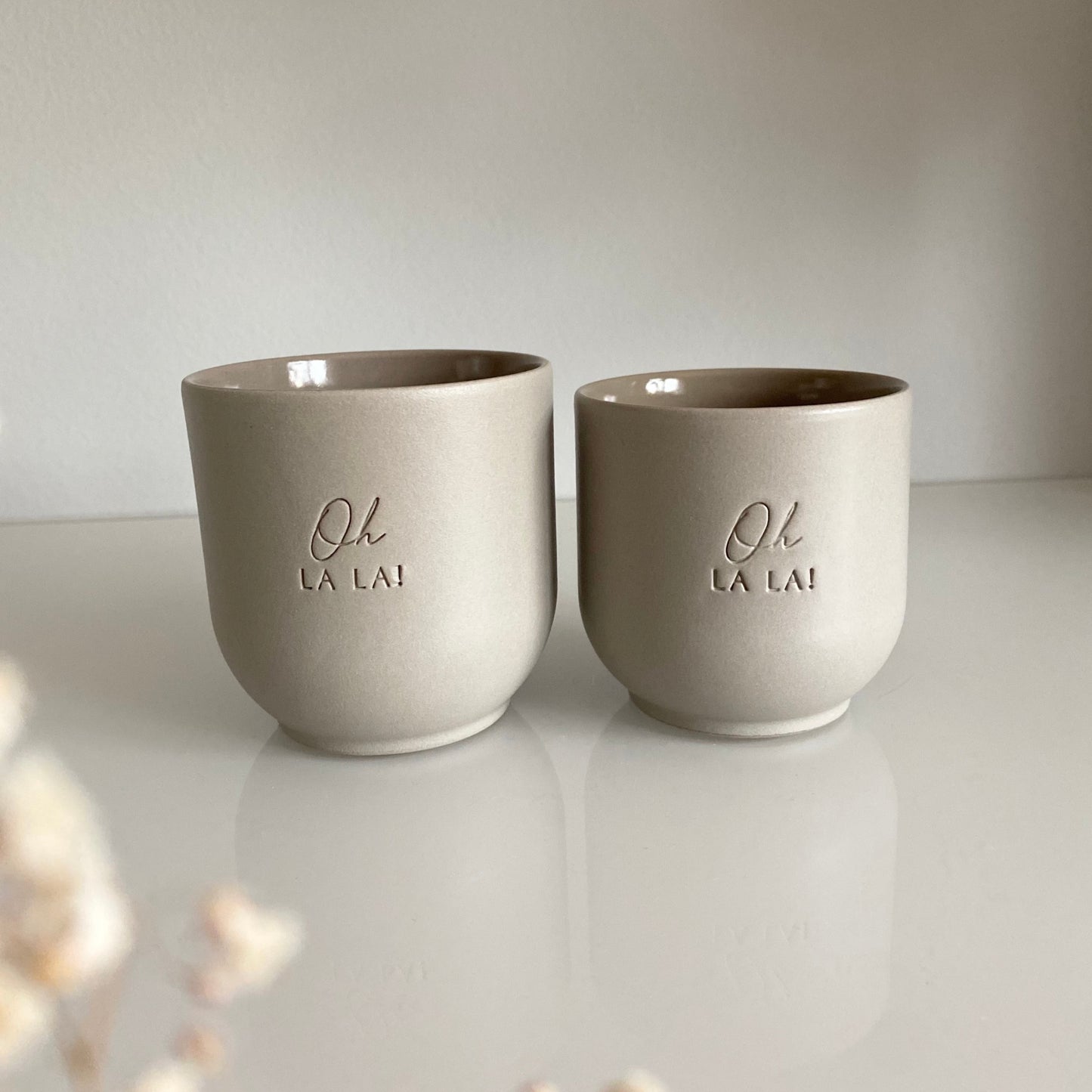 Keramik Becher „Oh la la“ groß (260ml)