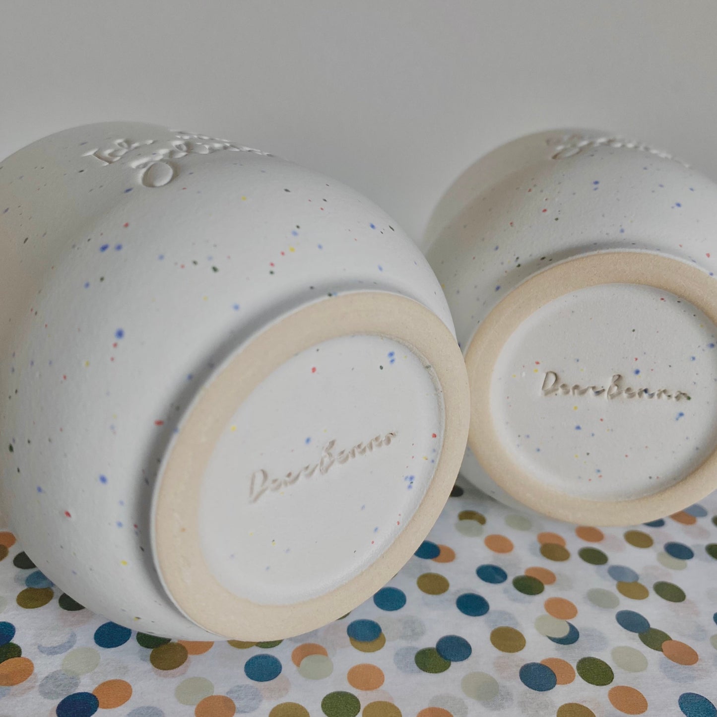 Ceramic mug "I am loved" confetti/taupe 200ml