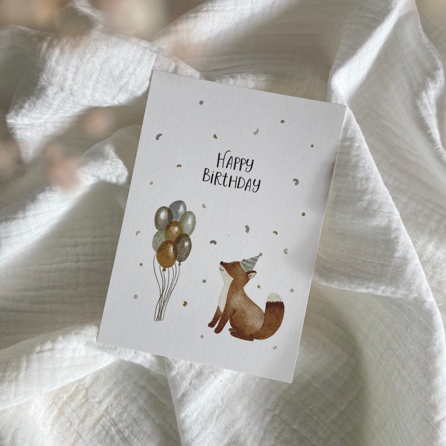 Postkarte Happy Birthday „Fuchs“