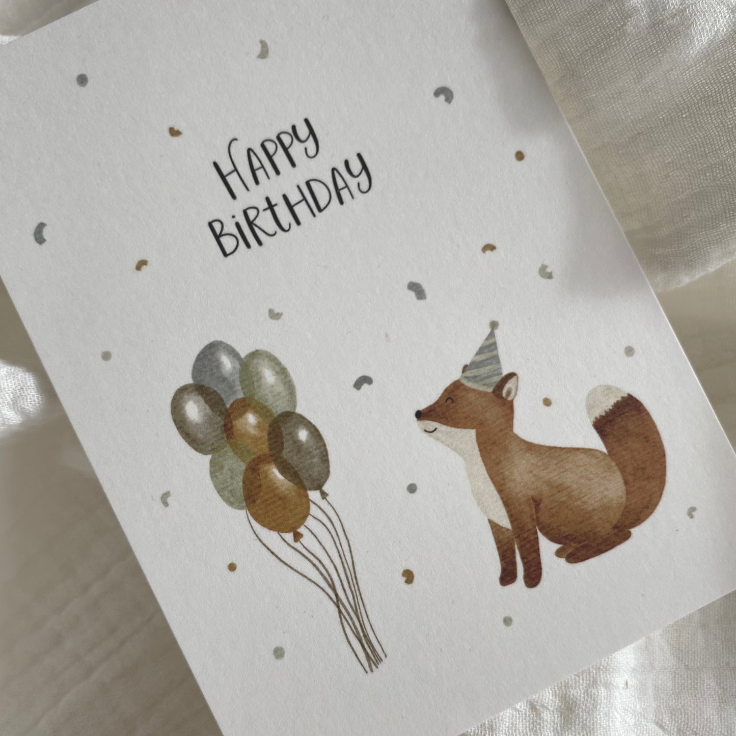 Postkarte Happy Birthday „Fuchs“