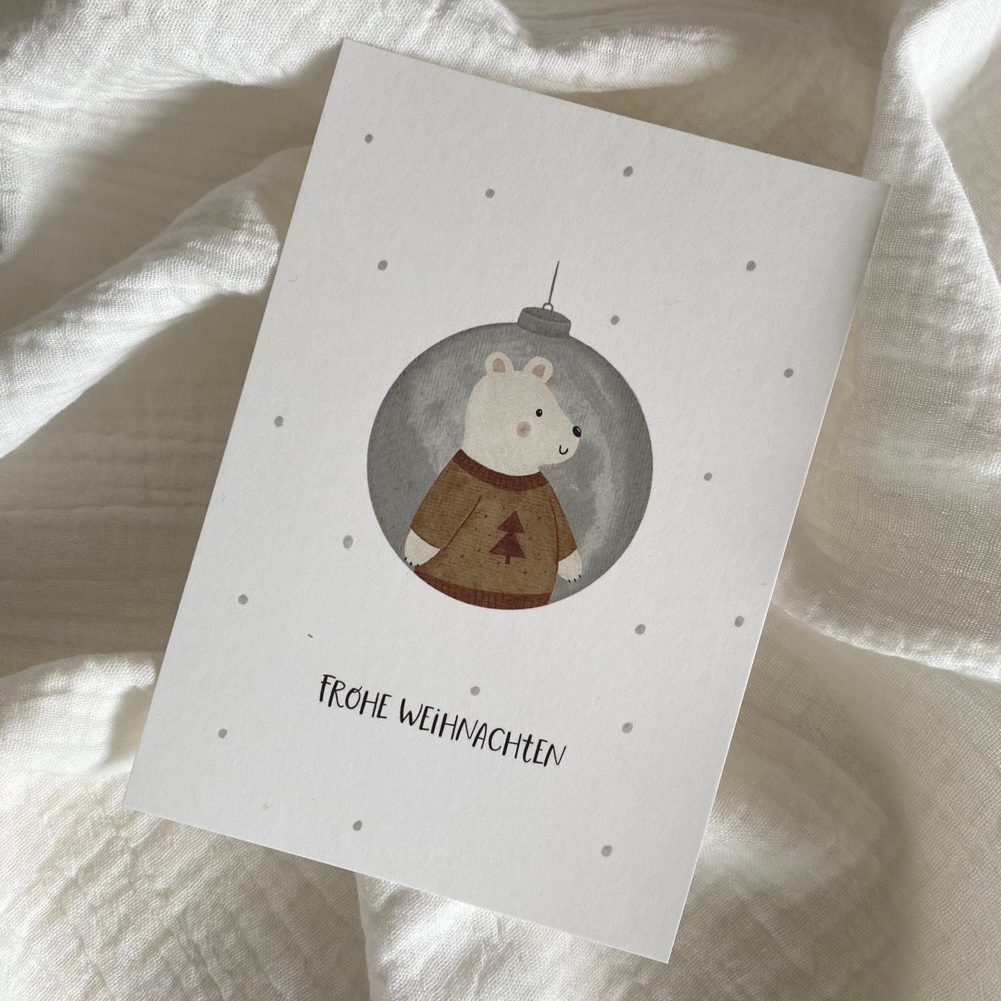 Postkarte Frohe Weihnachten „Eisbär“