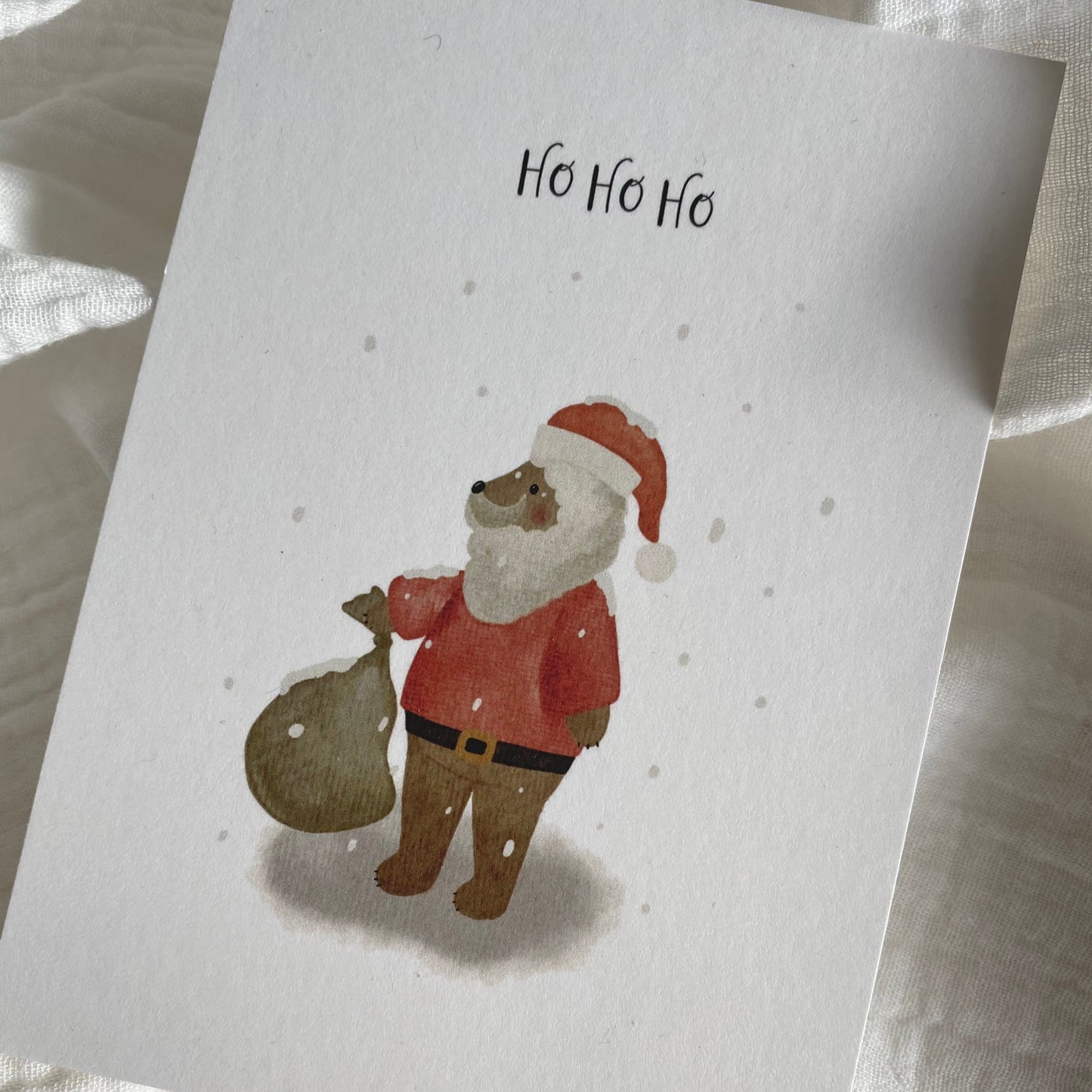 Postkarte Ho Ho Ho „Weihnachtsbär“