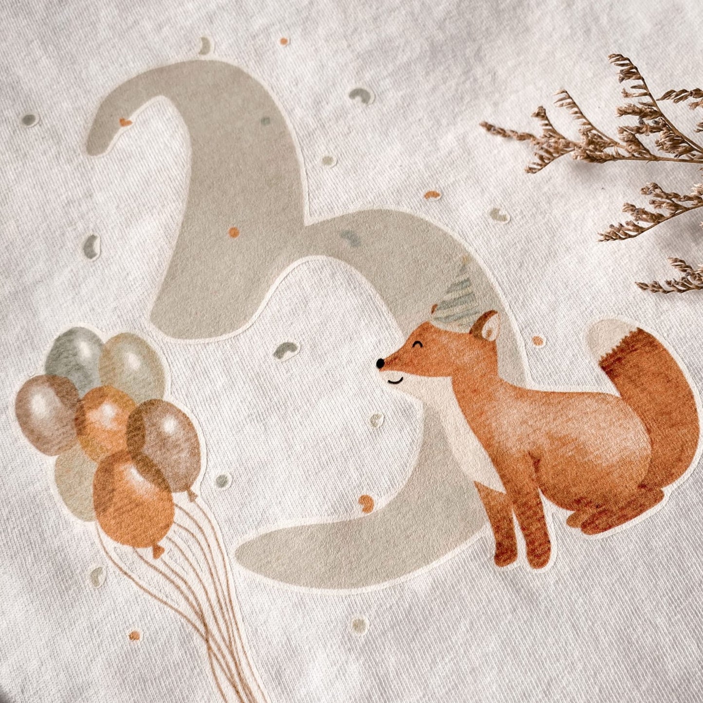 Iron-on patch birthday fox