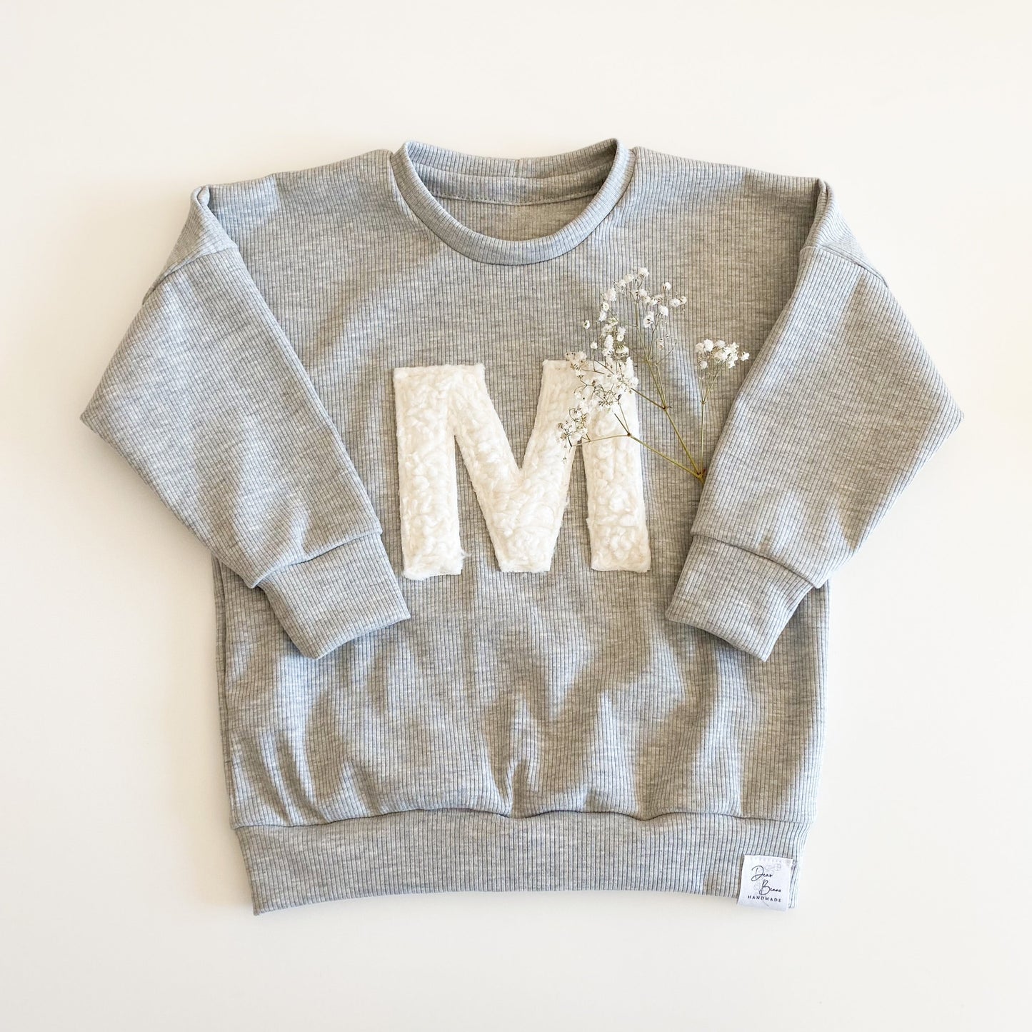 Oversized initials sweatshirt with cuffs