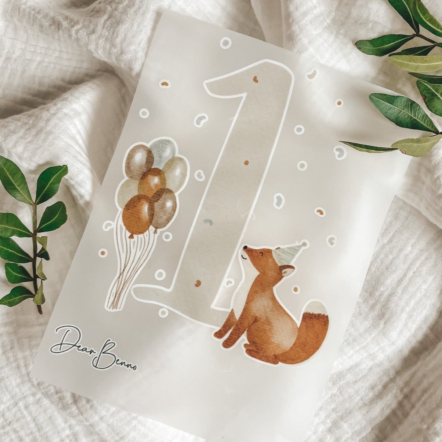Iron-on patch birthday fox