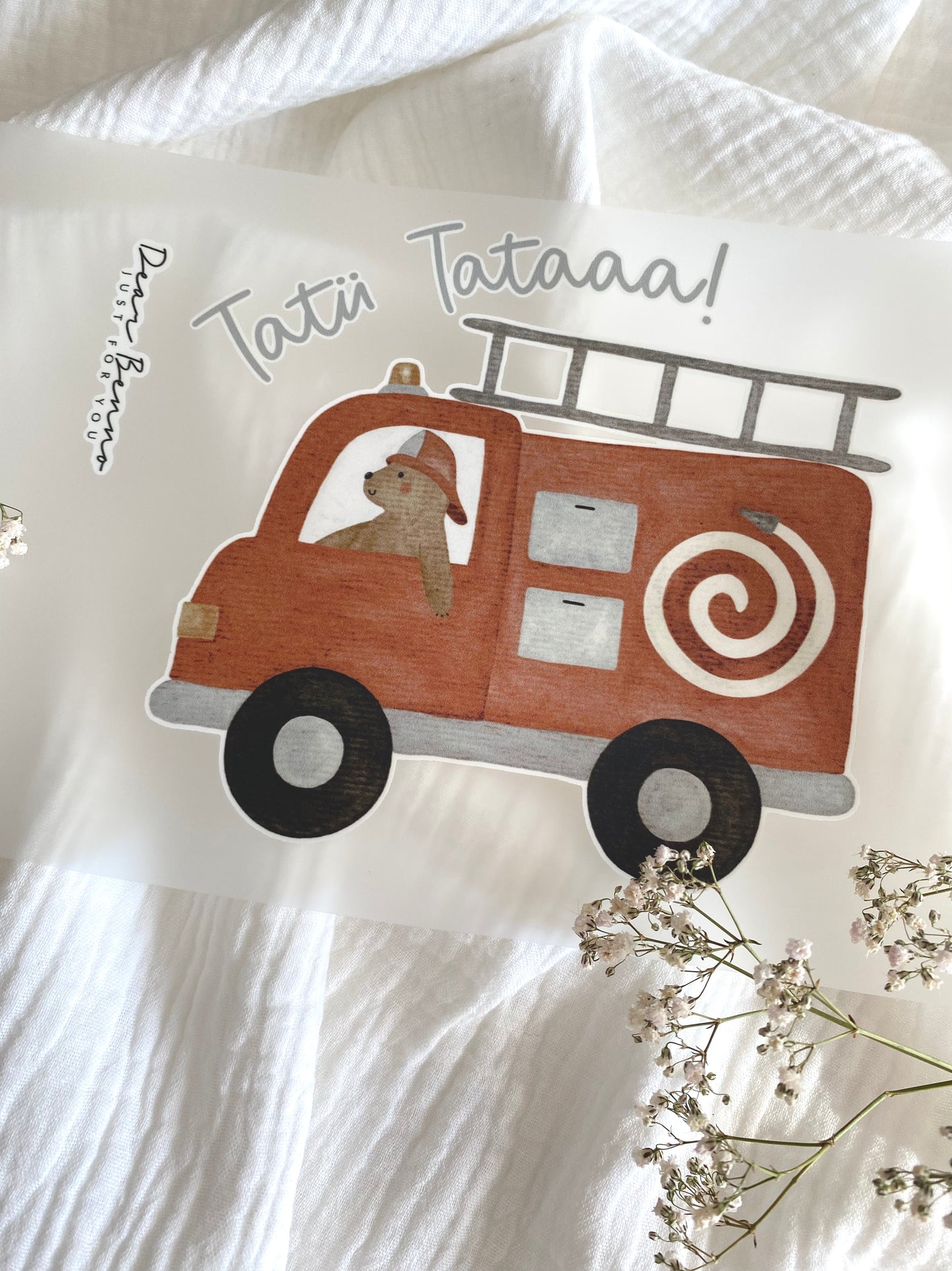 Iron-on patch fire engine Tatü Tataa