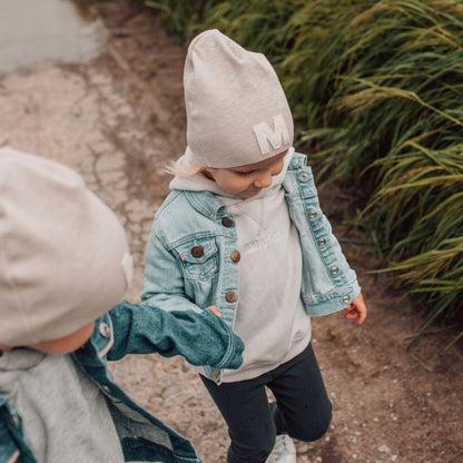 Frühling/Sommer Initialen Beanie für Kinder und Erwachsene