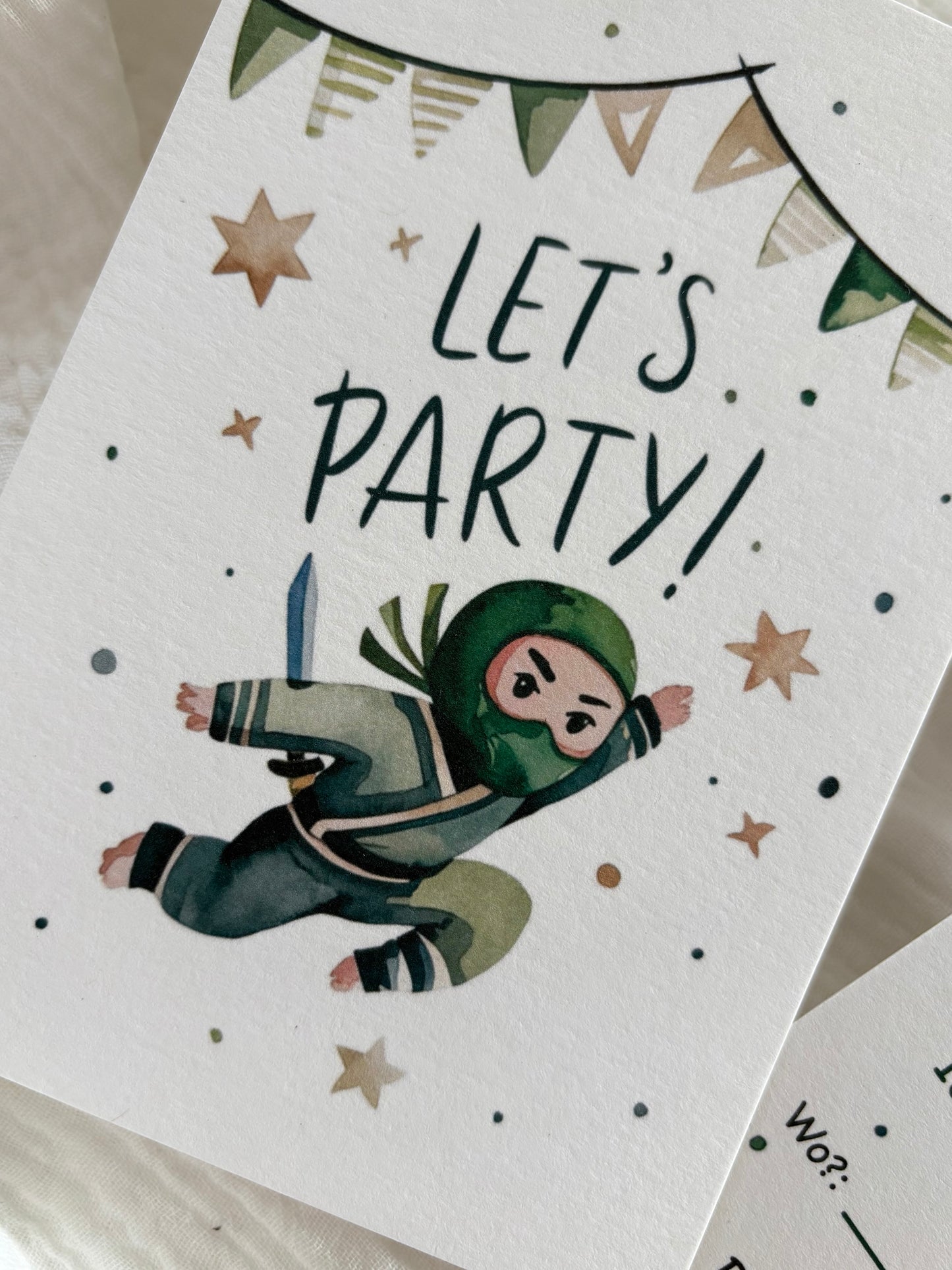 Einladungskarte Ninja