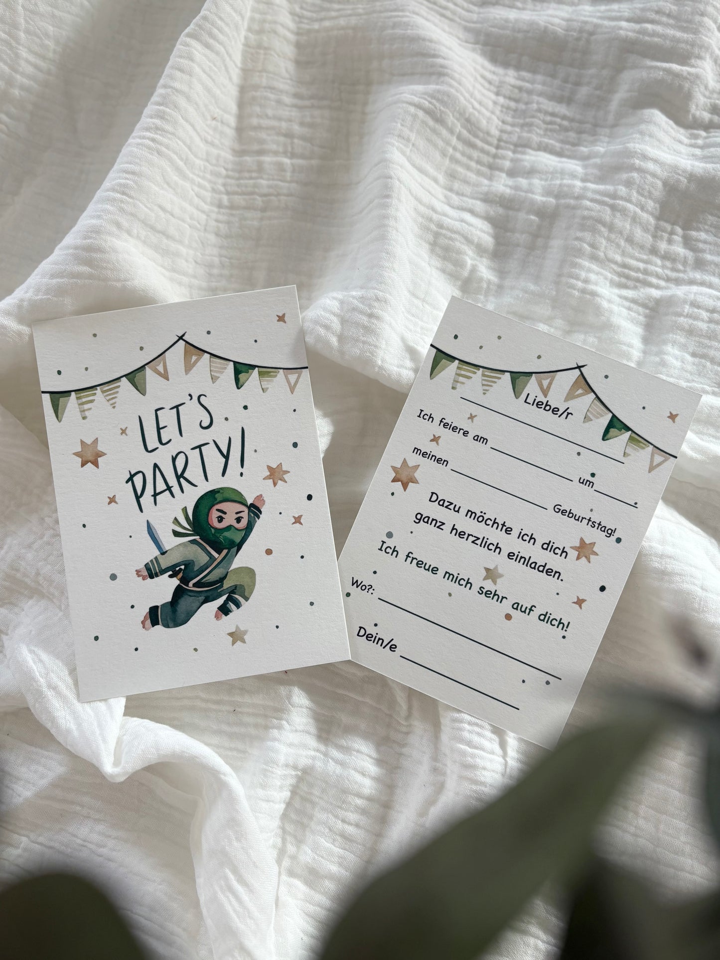 Einladungskarte Ninja