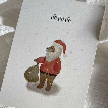 Postkarte Ho Ho Ho „Weihnachtsbär“